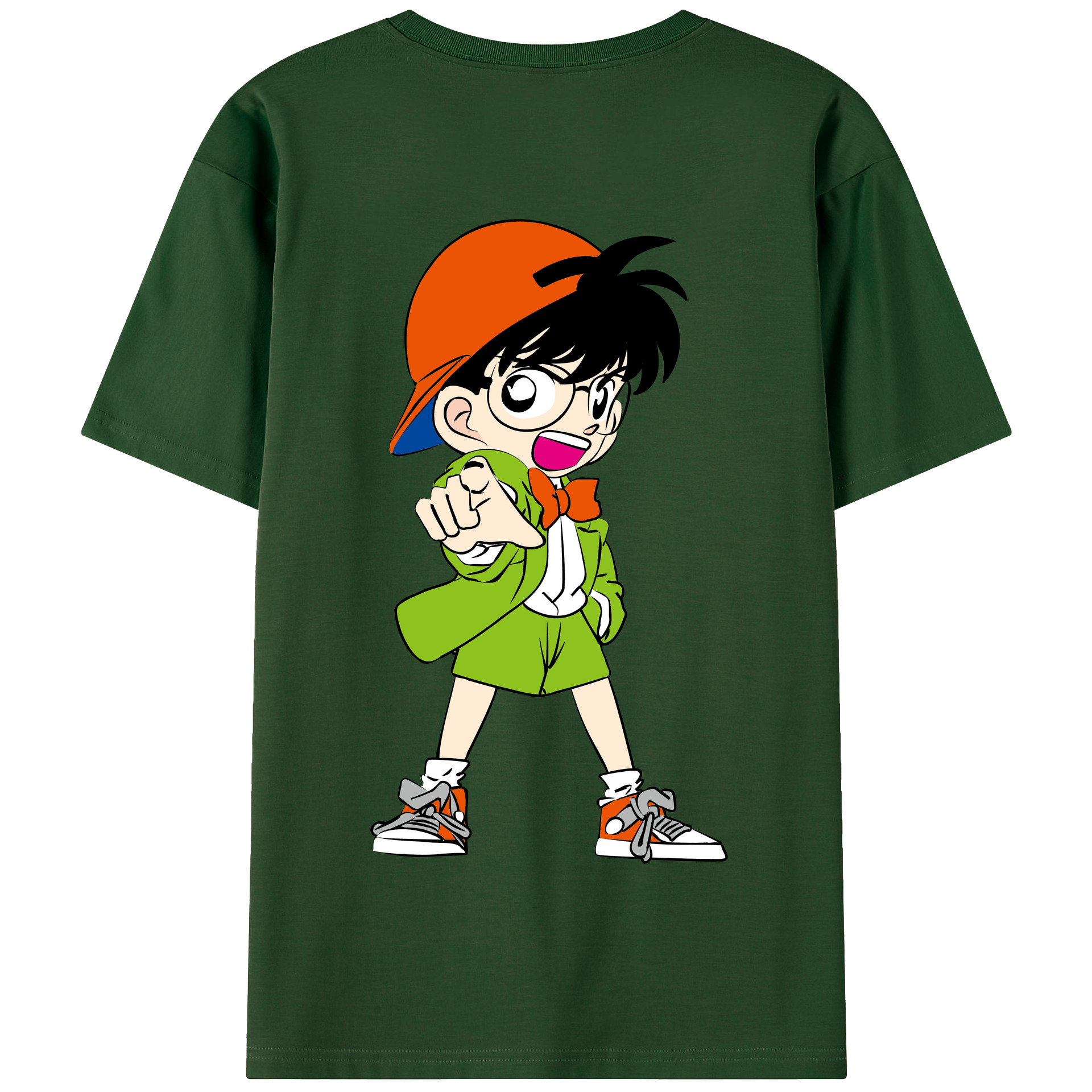 （画像用） 名探偵コナン 江戸川 コナン Detective Conan Conan Edogawa 綿100％半袖Tシャツ（背面プリント）